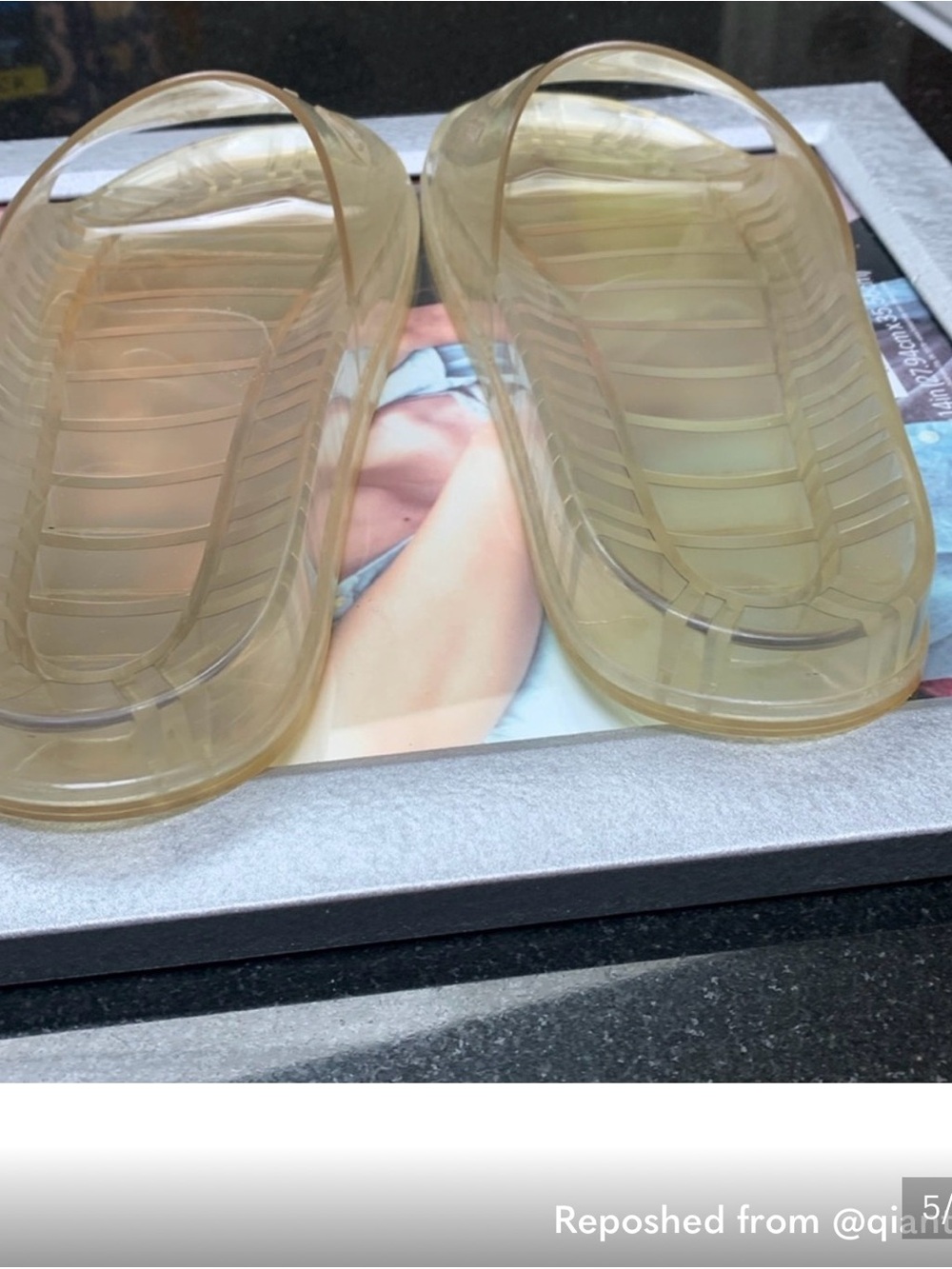 Gucci Transparent Amber Jelly Slide Sandals